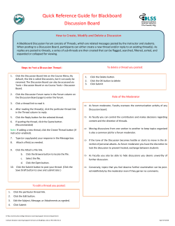 Quick Reference Guide for Blackboard Discussion Board