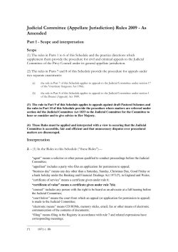 The Judicial Committee (Appellate Jurisdiction) Rules 2009