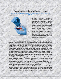 Dental stem cell grows human bone