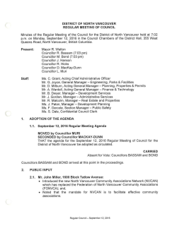 Minutes - District of North Vancouver