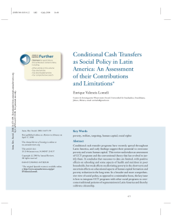 Conditional Cash Transfers as Social Policy in Latin America