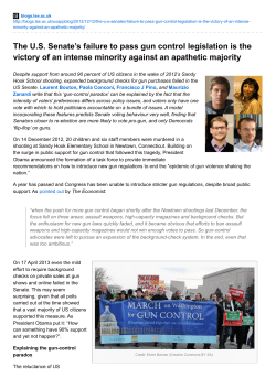 The U.S. Senate`s failure to pass gun control legislation is the victory