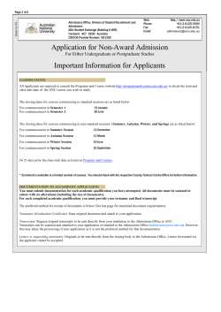 Non-award study application form