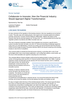 Collaborate to Innovate: How the Financial Industry Should