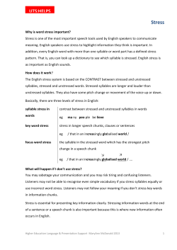 Stress - University of Technology Sydney