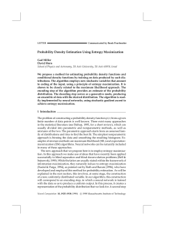 Probability Density Estimation Using Entropy Maximization