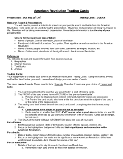 American Revolution Trading Cards