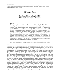 A Working Paper