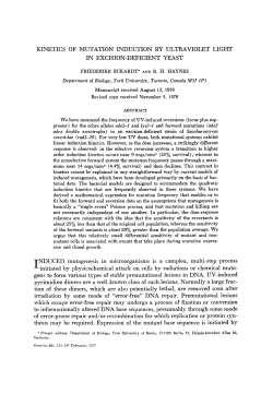 KINETICS OF MUTATION INDUCTION BY ULTRAVIOLET LIGHT IN