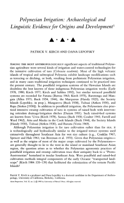 Polynesian Irrigation: Archaeological and Linguistic
