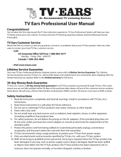 TV Ears Professional User Manual