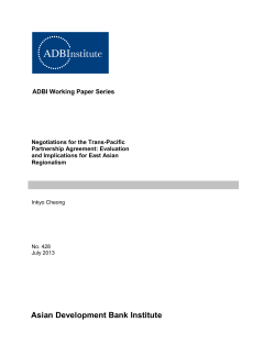 Negotiations for the Trans-Pacific Partnership Agreement