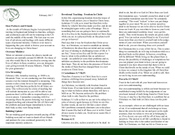 February 2017 Newsletter - Cecil and Lisa Paxton Ministries
