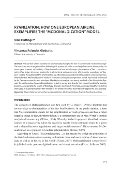 ryaNiZaTiON: hOw ONE EurOPEaN airliNE ExEMPlifiES ThE