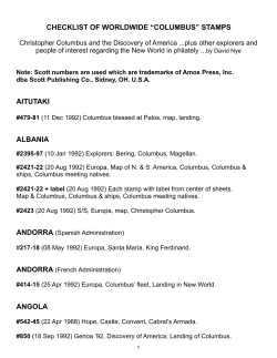 checklist of worldwide &ldquo;columbus&rdquo; stamps