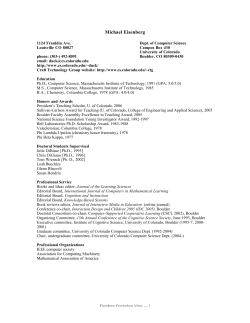 Michael Eisenberg - Computer Science