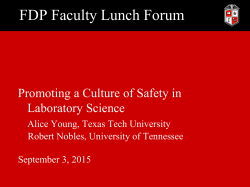 A Promoting a Culture of Safety in Laboratory Sciences