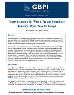 Senate Resolution 20: What a Tax and Expenditure Limitation