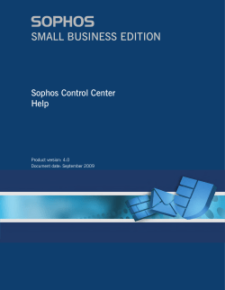 Sophos Control Center Help