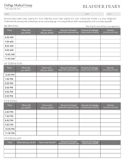 bladder diary - DuPage Medical Group