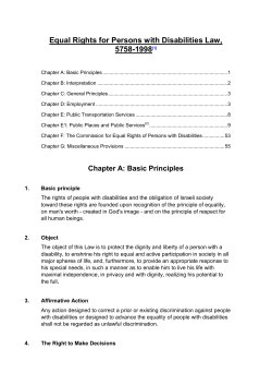 Equal Rights for Persons with Disabilities Law, 5748-1998