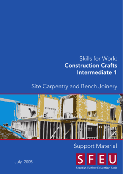 Construction Crafts Intermediate 1 Site Carpentry and Bench Joinery