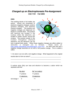 Charged up on Electrophoresis Pre-Assignment - MD-ERL