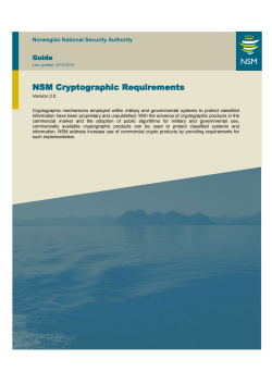 NSM Cryptographic Requirements