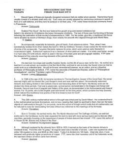 ROUND 11 TOSSUPS WSU ACADEMIC QUIZ TEAM FREEZE