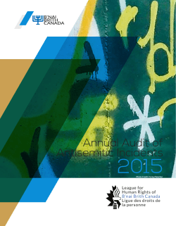 Annual Audit of Antisemitic Incidents