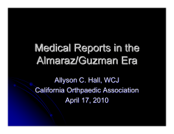 Judge Allyson Hall - California Orthopaedic Association