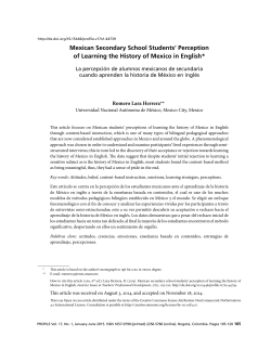 Mexican Secondary School Students` Perception