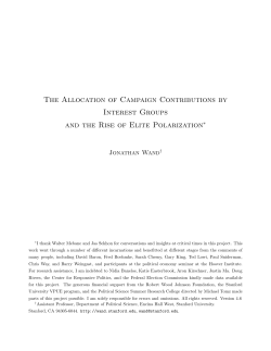 The Allocation of Campaign Contributions by Interest Groups and