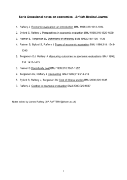 Serie Occasional notes on economics
