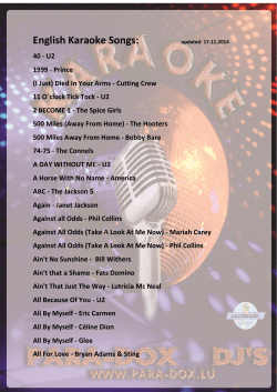 English Karaoke list - para