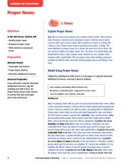 Proper Nouns - Benchmark Writer`s Workshop