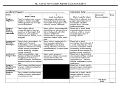 QU Annual Assessment Report Evaluation Rubric
