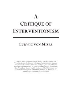 A Critique of Interventionism - Liberty Park, USA Foundation