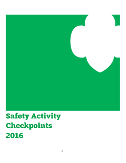 Safety Activity Checkpoints (11/2016)