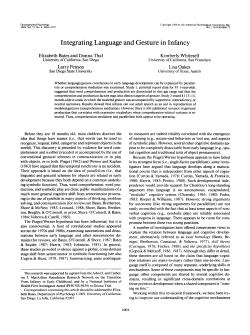 Integrating Language and Gesture in Infancy