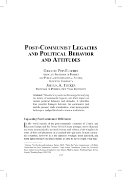 post-communist legacies and political behavior and attitudes