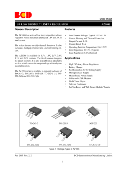 1.5A LOW DROPOUT LINEAR REGULATOR AZ1086 Data Sheet