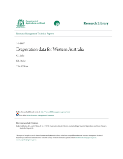 Evaporation data for Western Australia