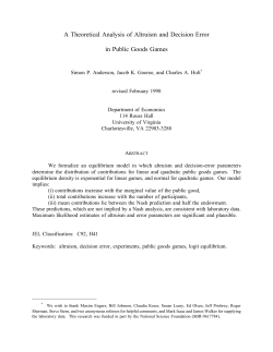 A Theoretical Analysis of Altruism and Decision Error in Public