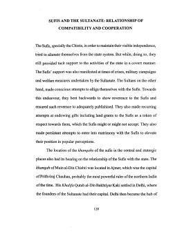 SUFIS AND THE SULTANATE: RELATIONSHIP OF COMPATIBILITY