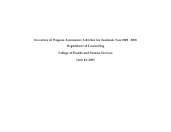 Inventory of Program Assessment Activities for Academic Year 2003