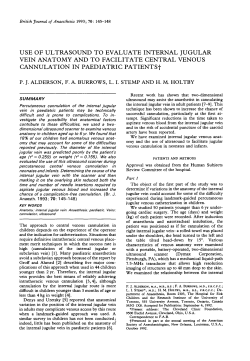 USE OF ULTRASOUND TO EVALUATE INTERNAL JUGULAR VEIN