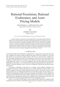 Rational Pessimism, Rational Exuberance, and Asset Pricing Models