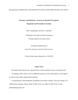NORMATIVE AND DISTINCTIVE SITUATION PERCEPTION