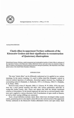 Clastic dikes in uppermost Tertiary sediments of the K1eszczow